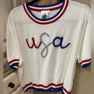 NWOT QUEEN OF SPARKLES USA sweater Size L